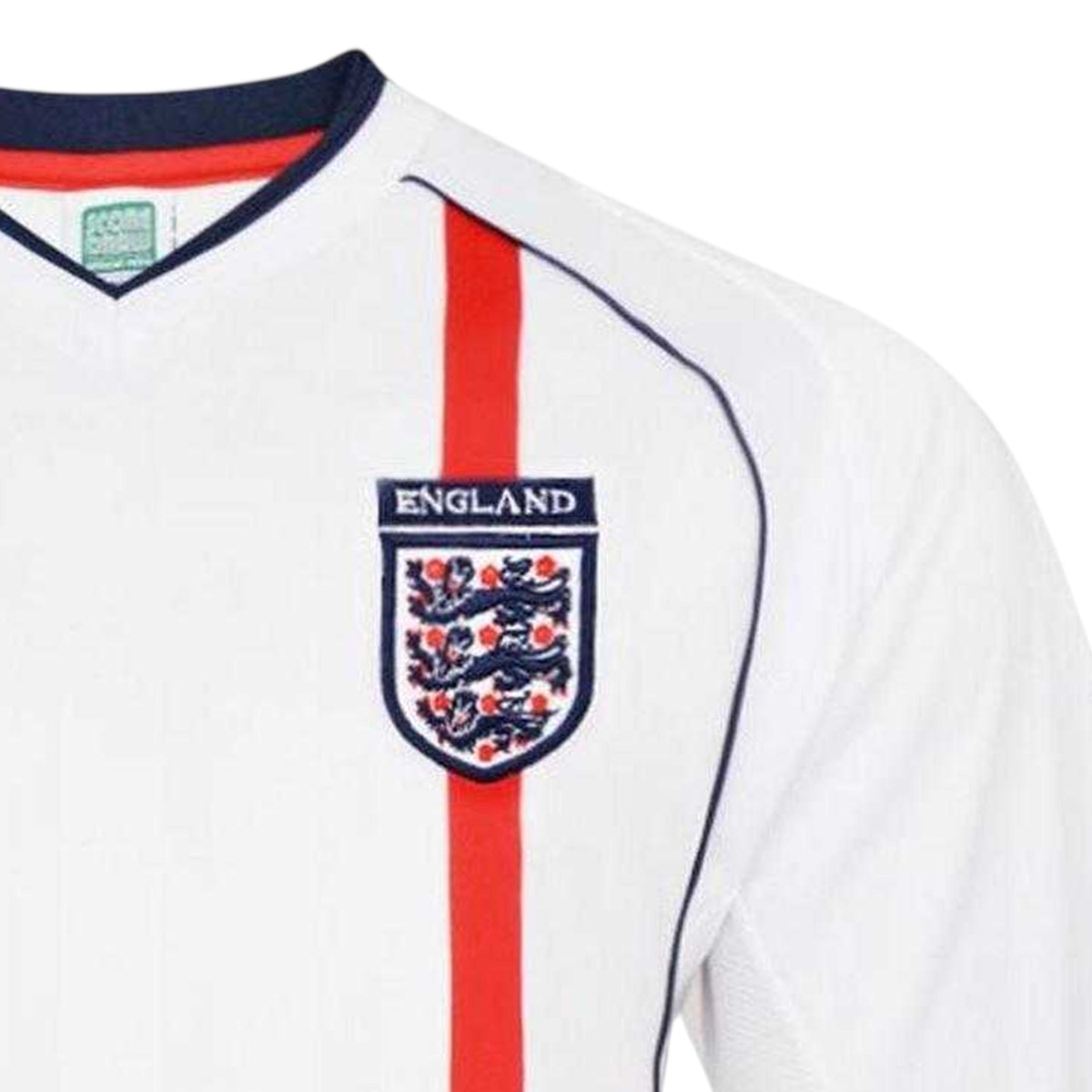 White-Red - Side - Score Draw Mens 2002 World Cup Finals England FA Football Shirt