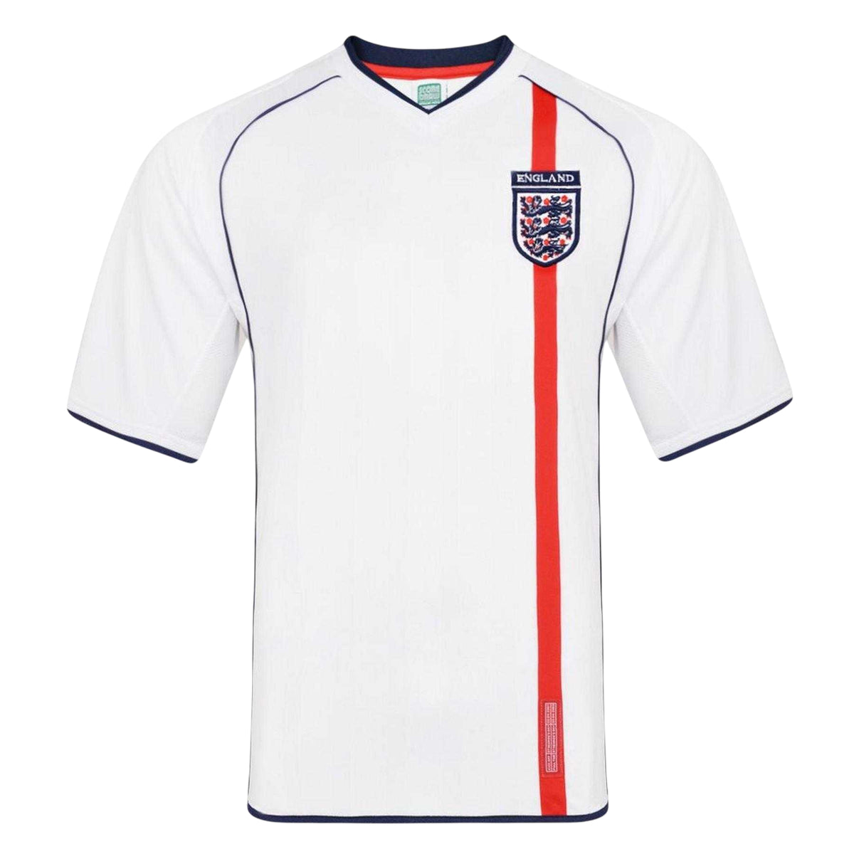 White-Red - Front - Score Draw Mens 2002 World Cup Finals England FA Football Shirt