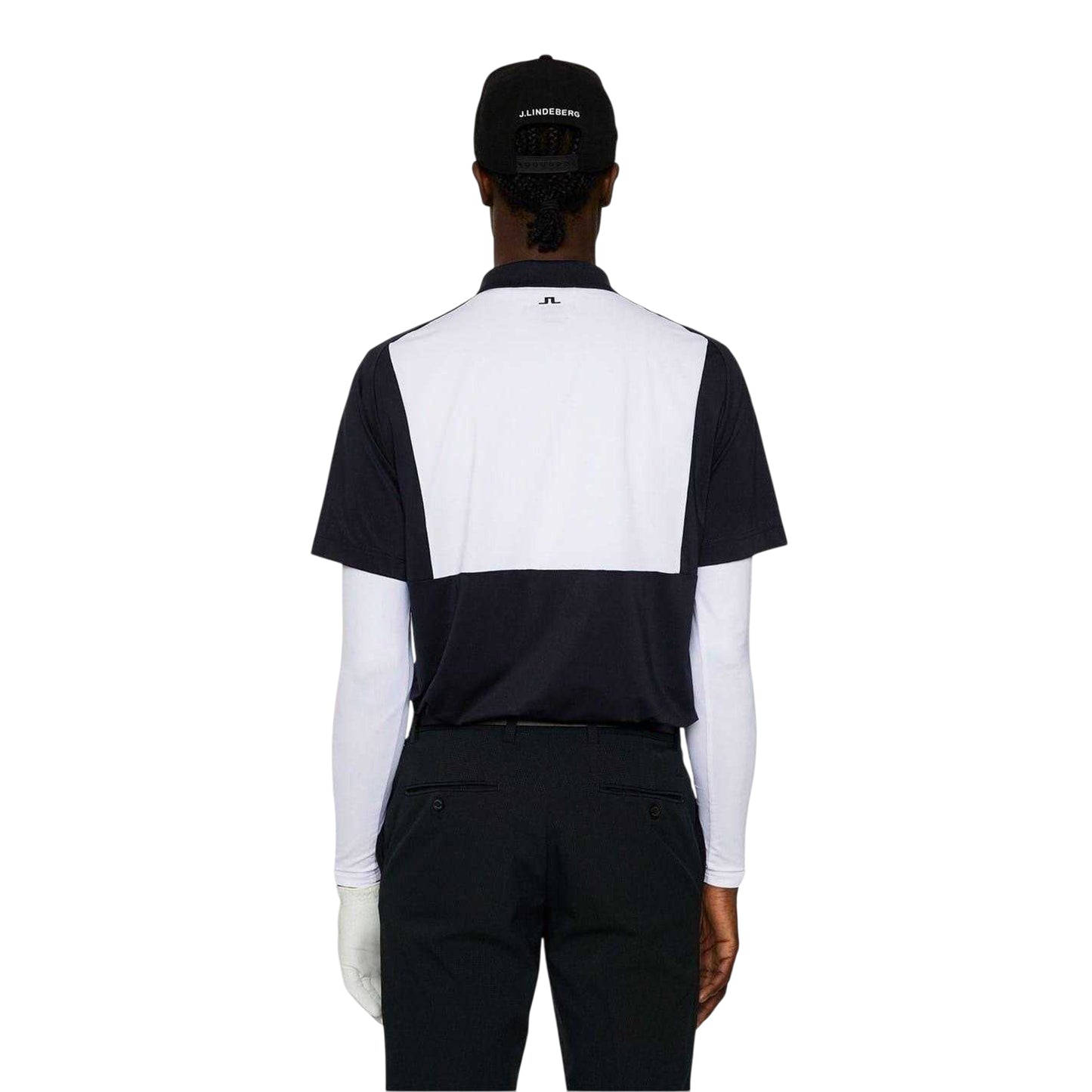 Navy - Back - J.Lindeberg Mens Regular Raglan Polo Shirt