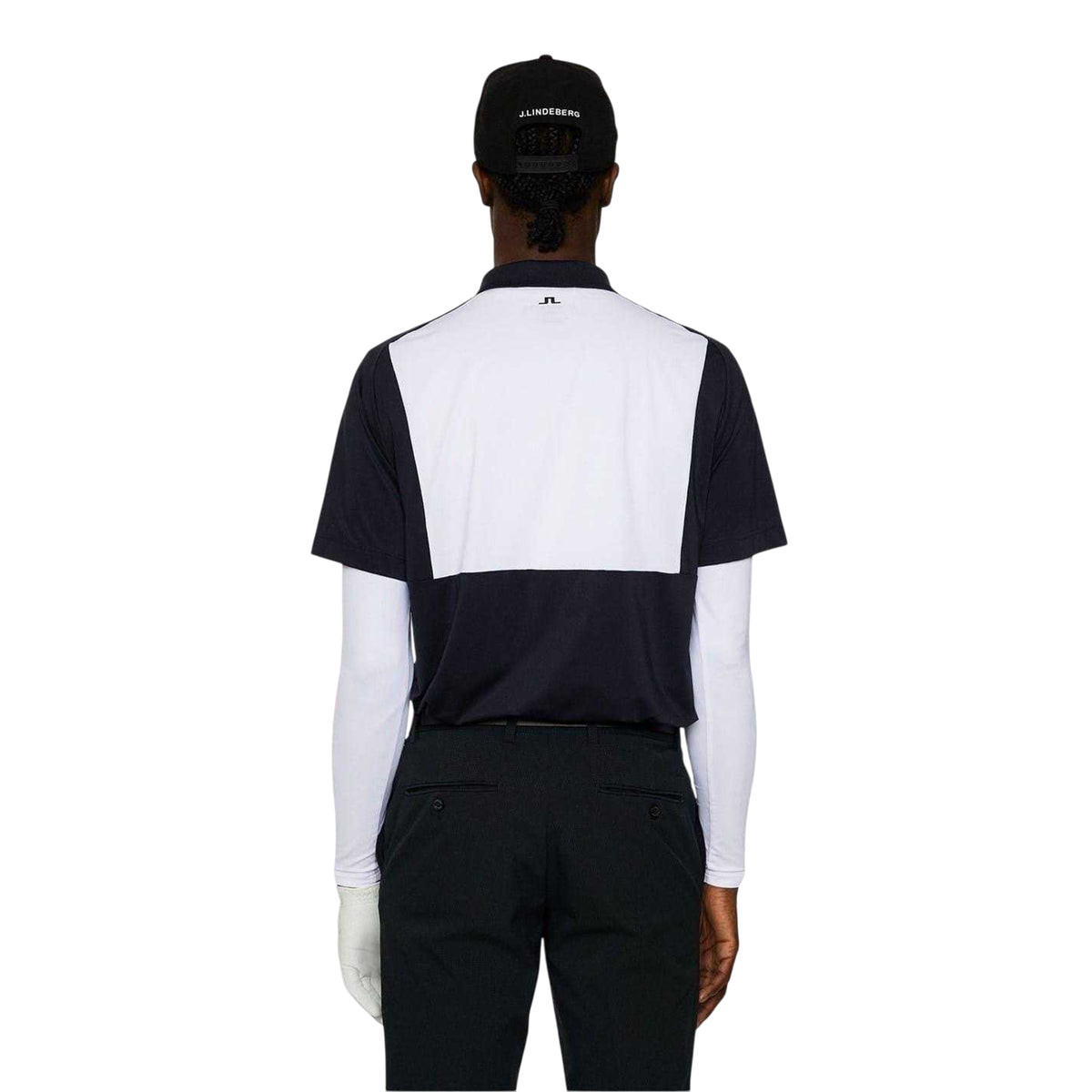 Navy - Back - J.Lindeberg Mens Regular Raglan Polo Shirt