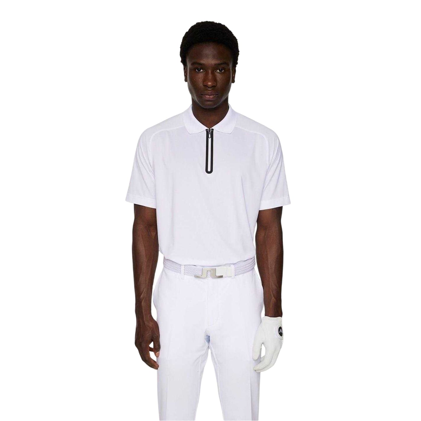 White - Side - J.Lindeberg Mens Regular Raglan Polo Shirt