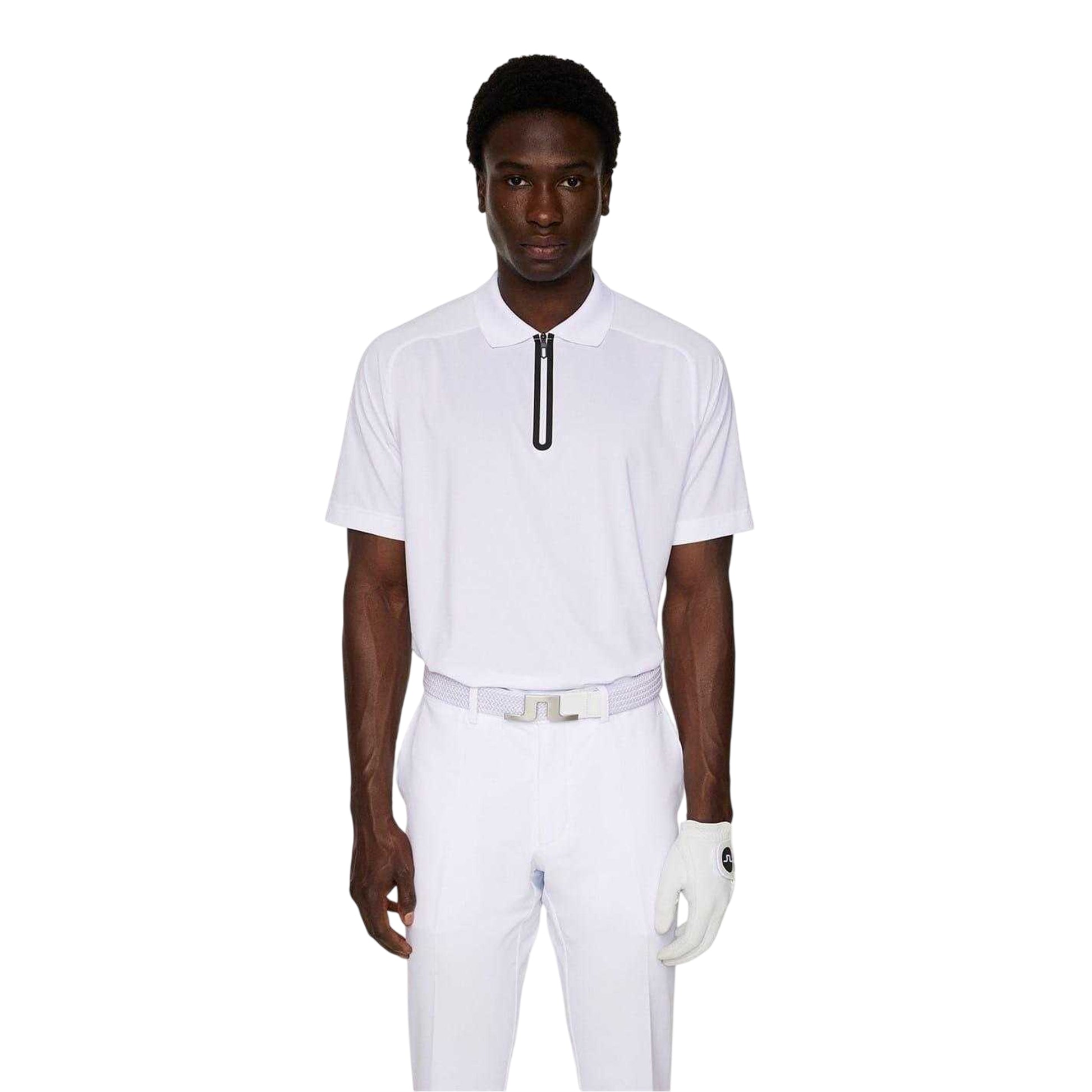 White - Side - J.Lindeberg Mens Regular Raglan Polo Shirt
