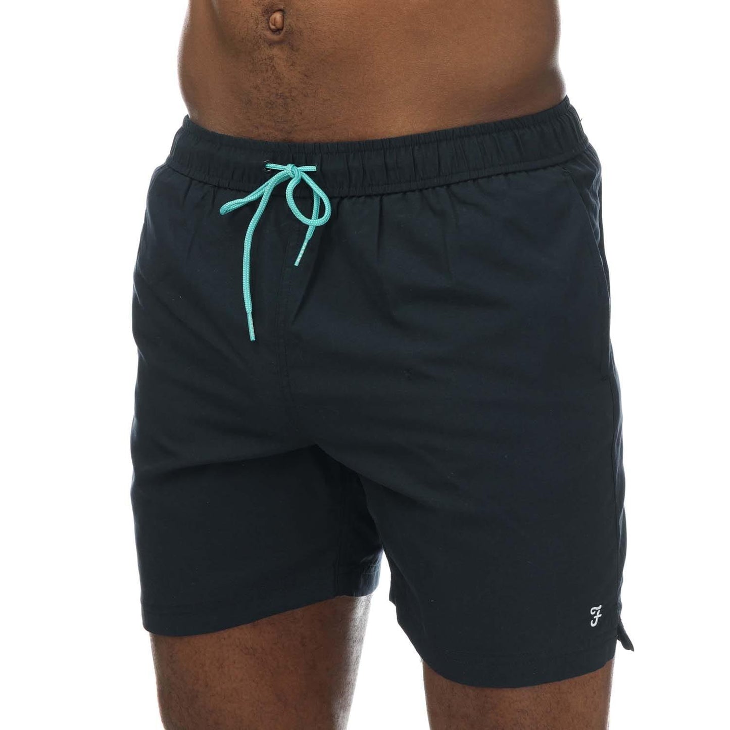 Navy - Front - Farah Mens Owen Plain Swim Shorts