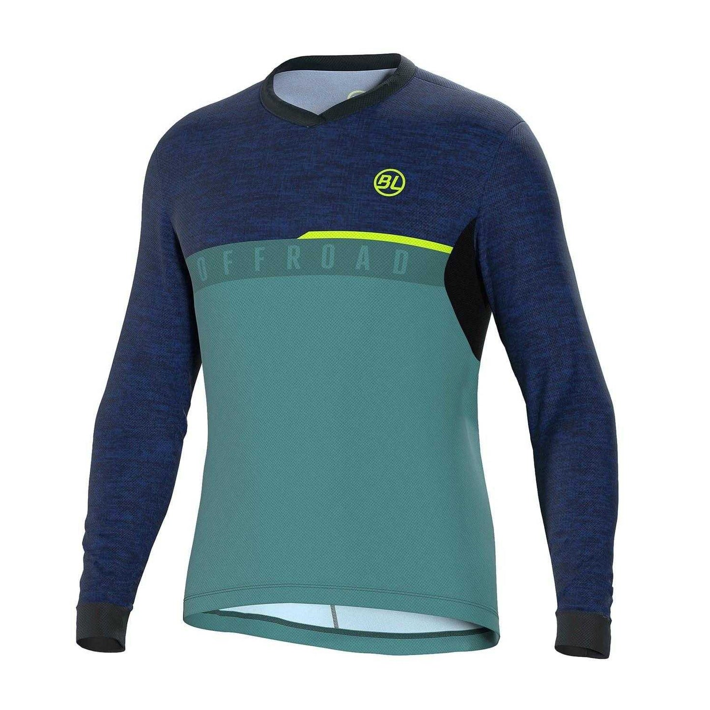 Navy-Teal - Front - Bicycle Line Mens Agordo Logo Cycling Jersey
