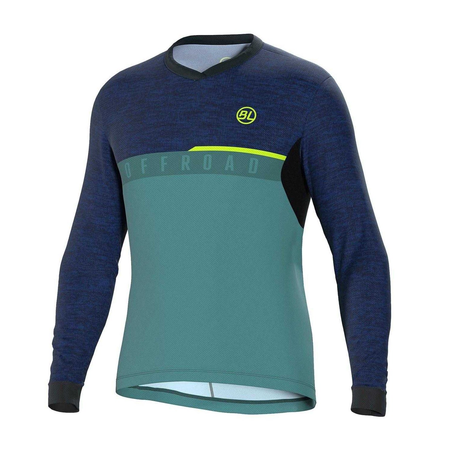 Navy-Teal - Front - Bicycle Line Mens Agordo Logo Cycling Jersey