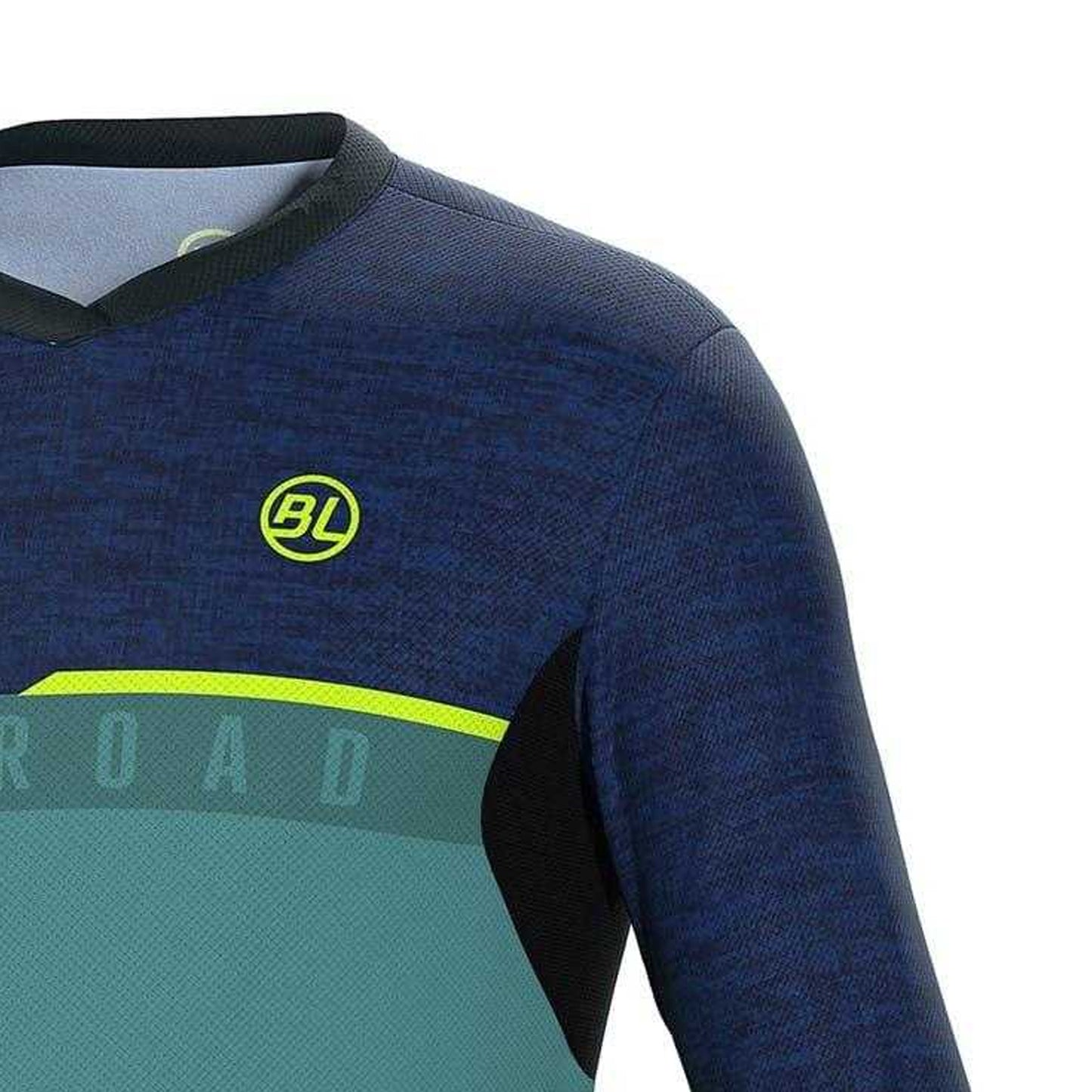 Navy-Teal - Side - Bicycle Line Mens Agordo Logo Cycling Jersey