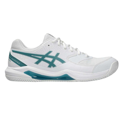 White - Front - Asics Mens Dedicate 8 Padel Gel Trainers