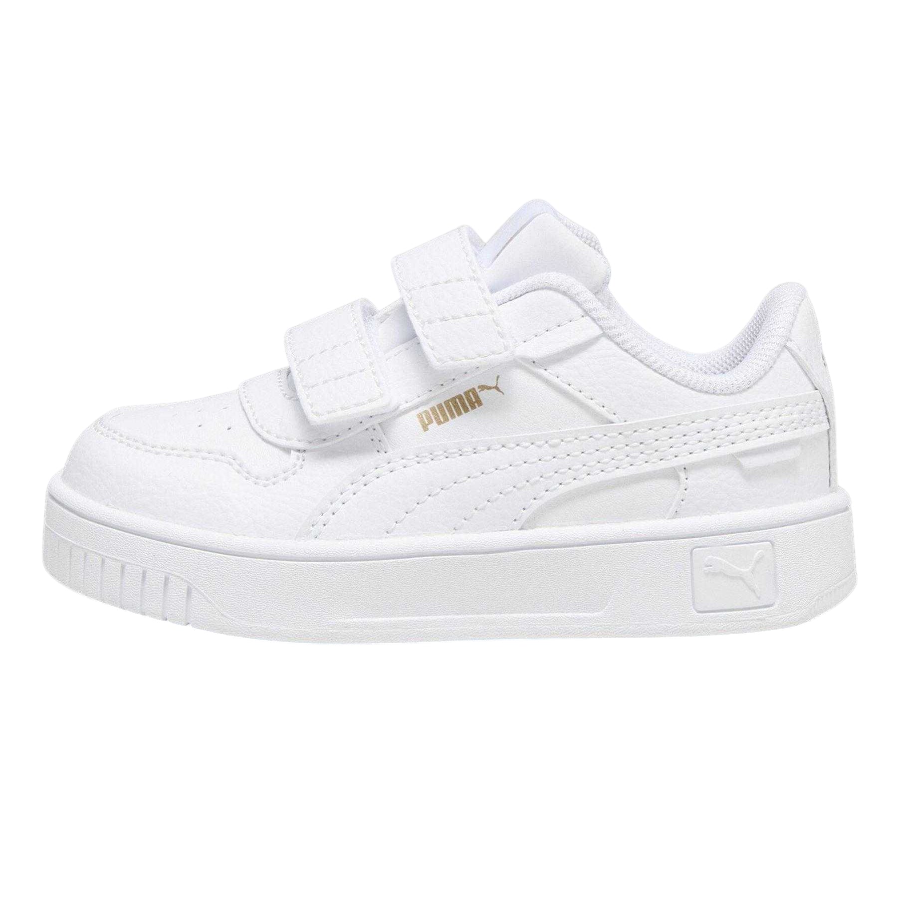 Puma White - Side - Puma Childrens-Kids Carina Street Low Flat Trainers