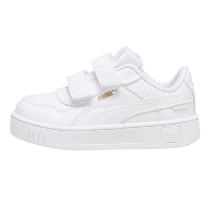 Puma White - Side - Puma Childrens-Kids Carina Street Low Flat Trainers