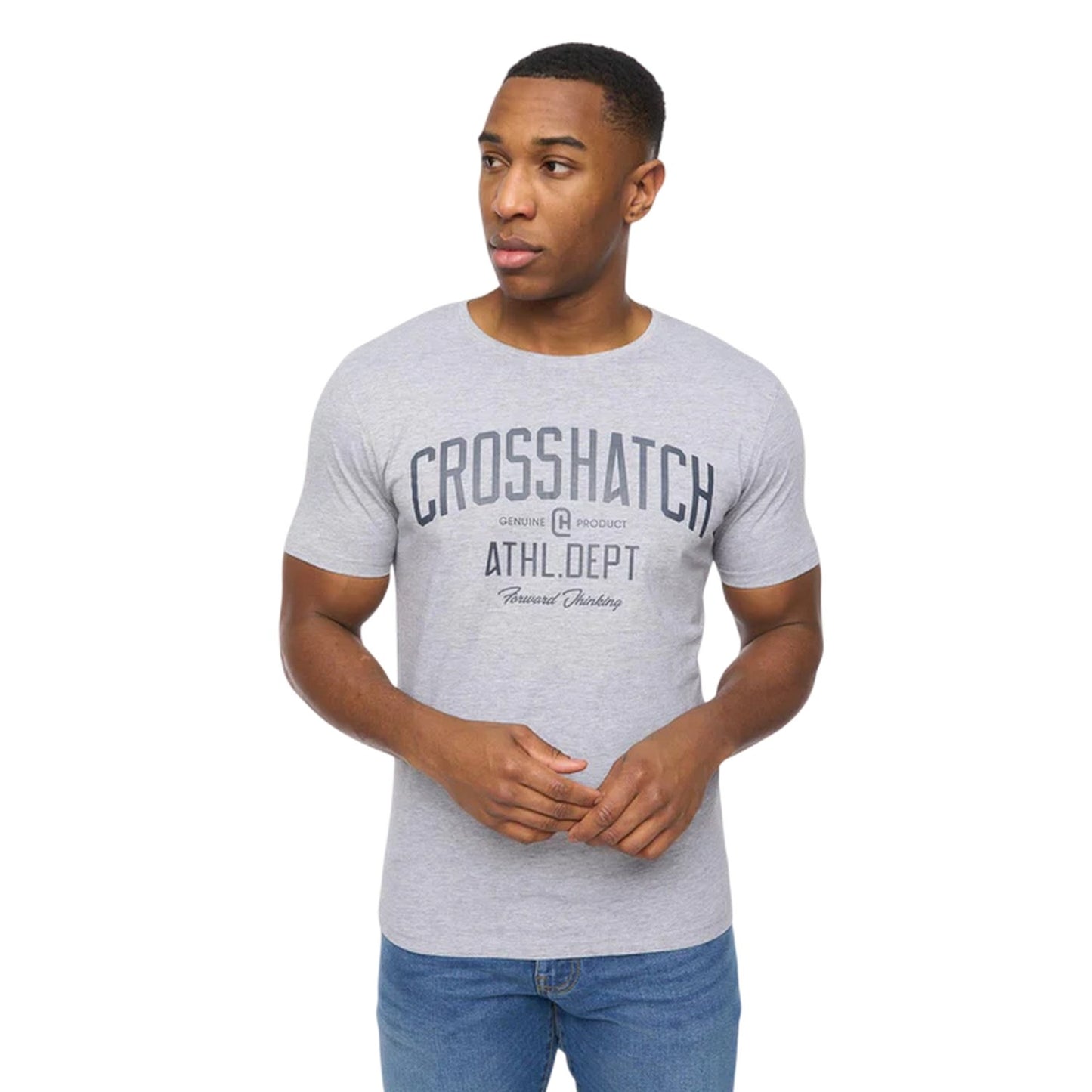 Navy-White-Blue-Grey - Lifestyle - Crosshatch Mens College Theme T-Shirt (Pack of 5)