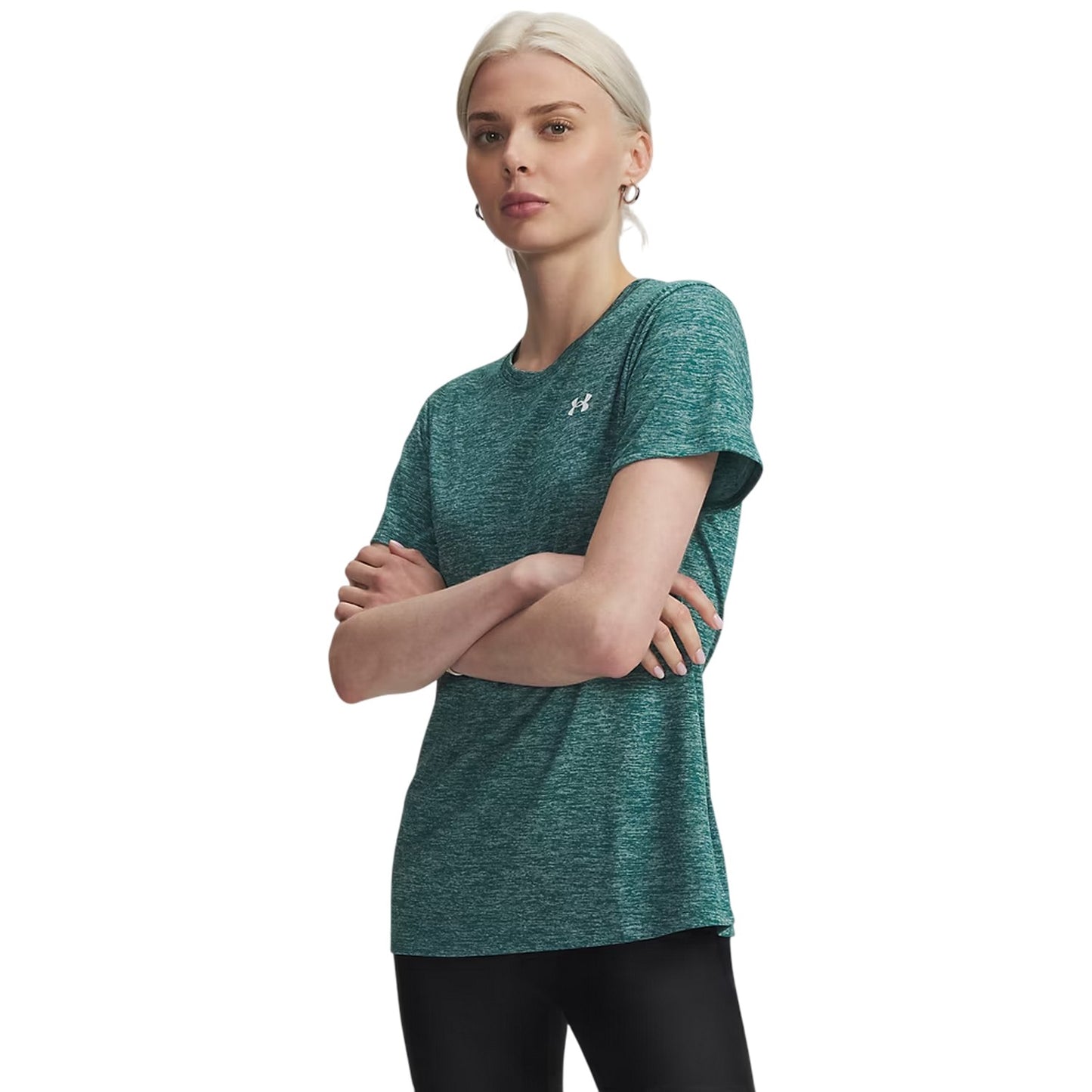 Green - Side - Under Armour Womens-Ladies Twist Short-Sleeved T-Shirt