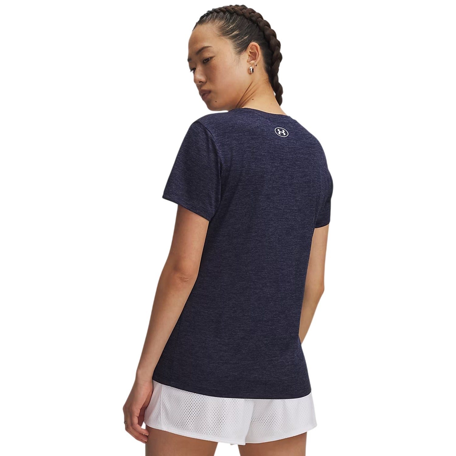 Midnight Navy - Back - Under Armour Womens-Ladies Twist Short-Sleeved T-Shirt