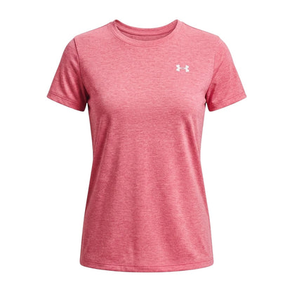 Pink - Front - Under Armour Womens-Ladies Twist Short-Sleeved T-Shirt