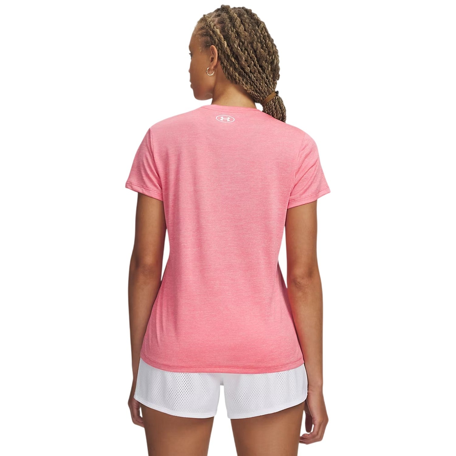 Pink - Back - Under Armour Womens-Ladies Twist Short-Sleeved T-Shirt