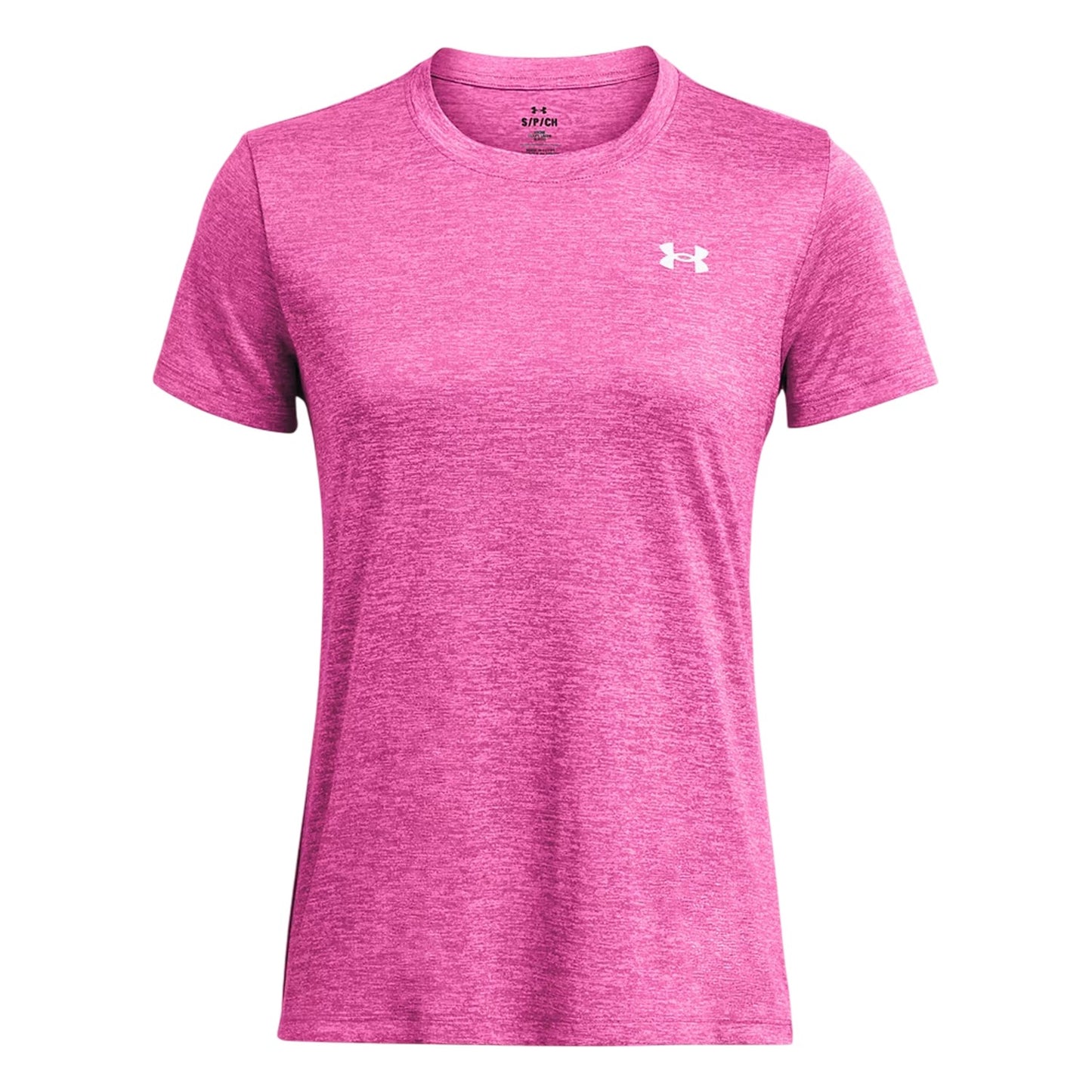 Pink-White - Front - Under Armour Womens-Ladies Twist Short-Sleeved T-Shirt