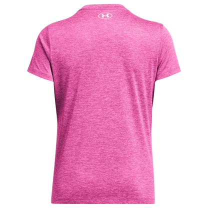 Pink-White - Back - Under Armour Womens-Ladies Twist Short-Sleeved T-Shirt