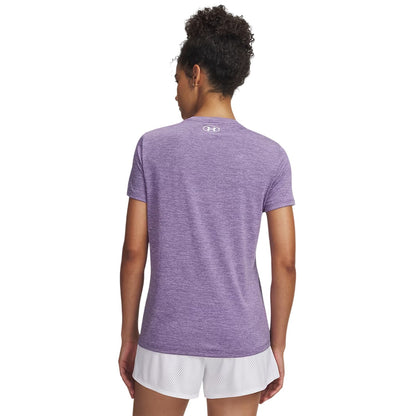 Purple - Back - Under Armour Womens-Ladies Twist Short-Sleeved T-Shirt