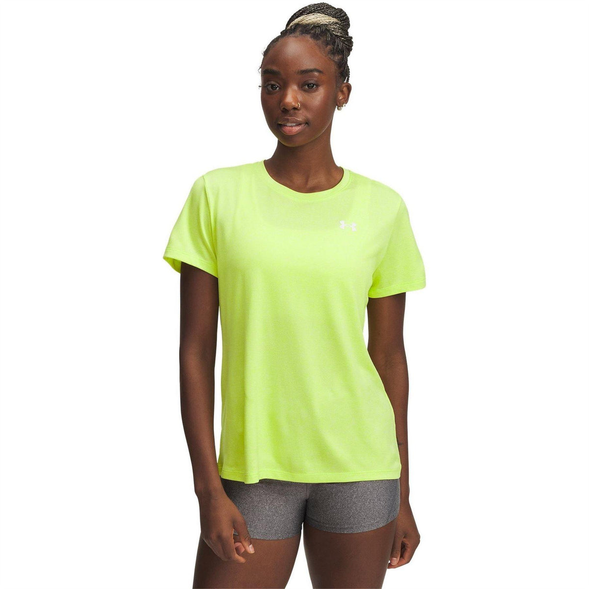 Yellow - Front - Under Armour Womens-Ladies Twist Short-Sleeved T-Shirt