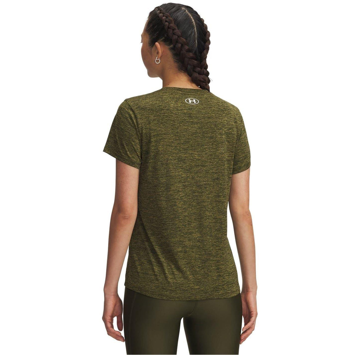 Khaki Green - Back - Under Armour Womens-Ladies Twist Short-Sleeved T-Shirt