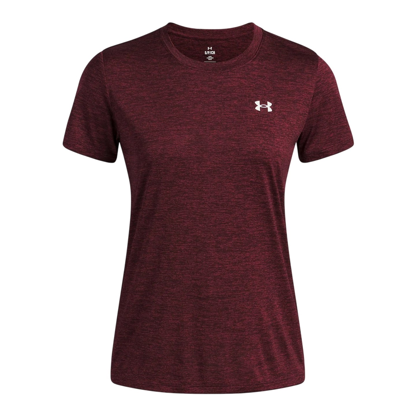 Dark Maroon - Front - Under Armour Womens-Ladies Twist Short-Sleeved T-Shirt