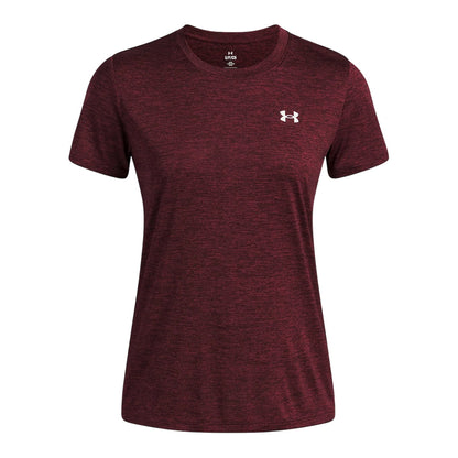 Dark Maroon - Front - Under Armour Womens-Ladies Twist Short-Sleeved T-Shirt