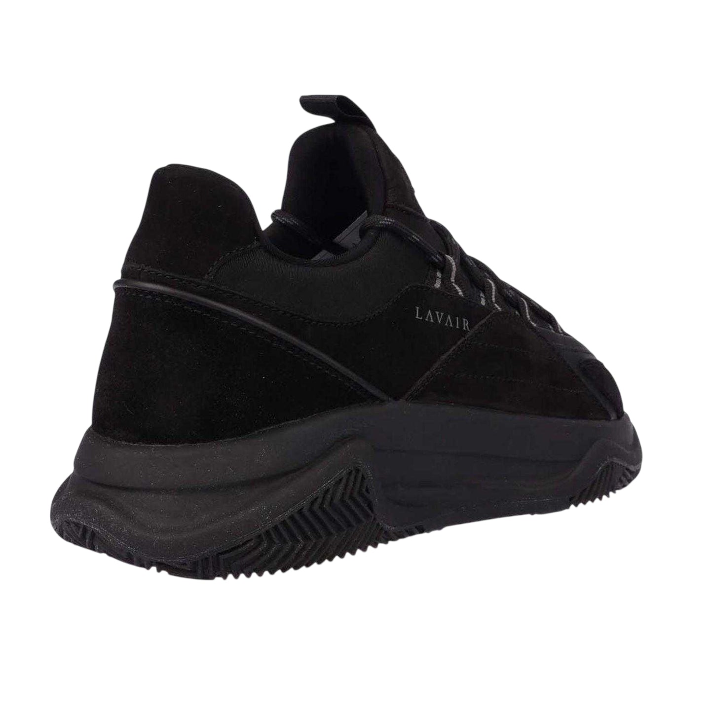 Black - Back - Lavair Womens-Ladies Leather Trainers