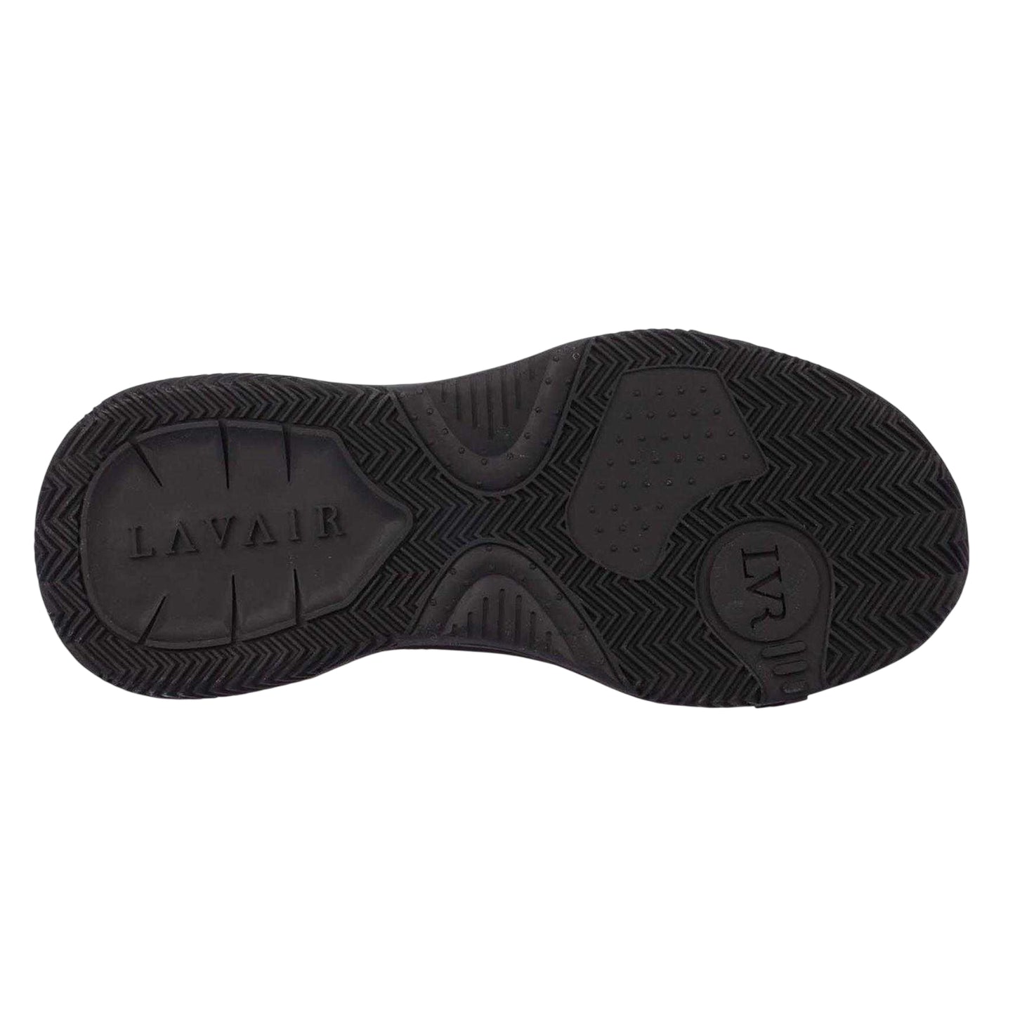 Black - Side - Lavair Womens-Ladies Leather Trainers