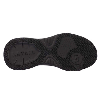 Black - Side - Lavair Womens-Ladies Leather Trainers