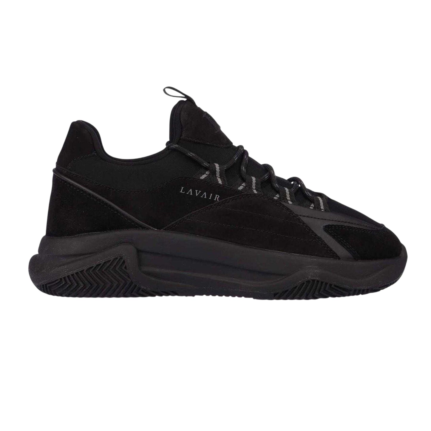Black - Front - Lavair Womens-Ladies Leather Trainers