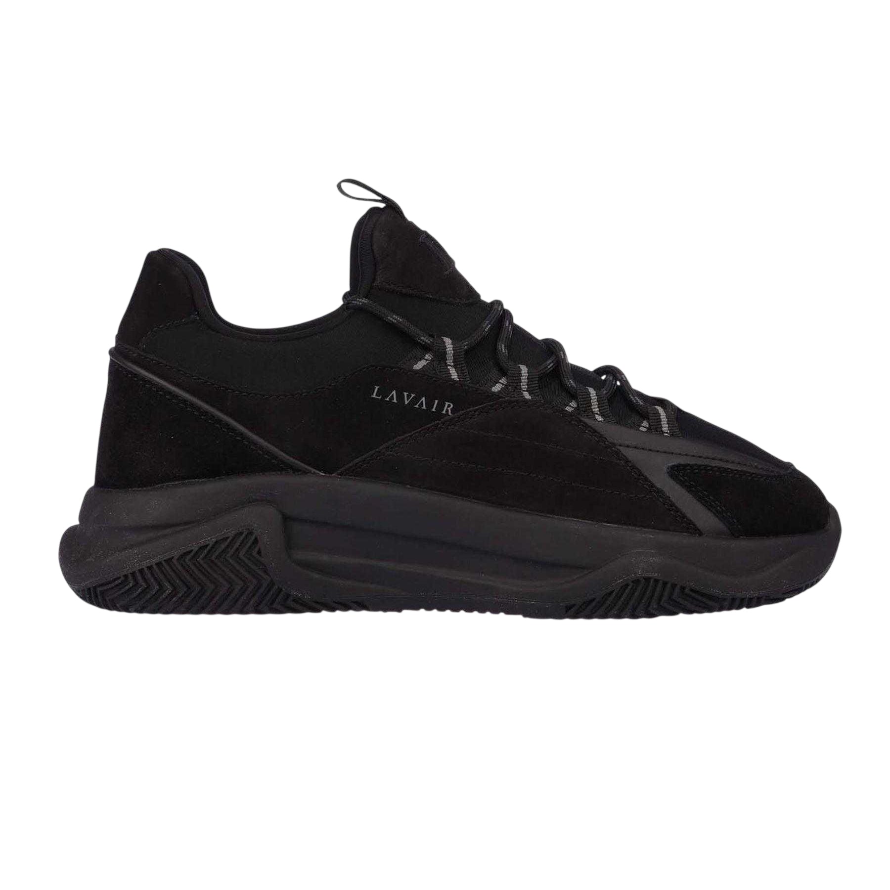 Black - Front - Lavair Womens-Ladies Leather Trainers