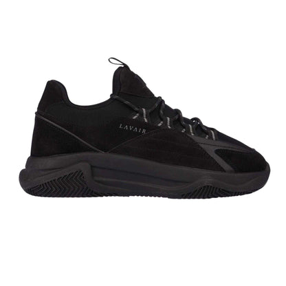 Black - Front - Lavair Womens-Ladies Leather Trainers