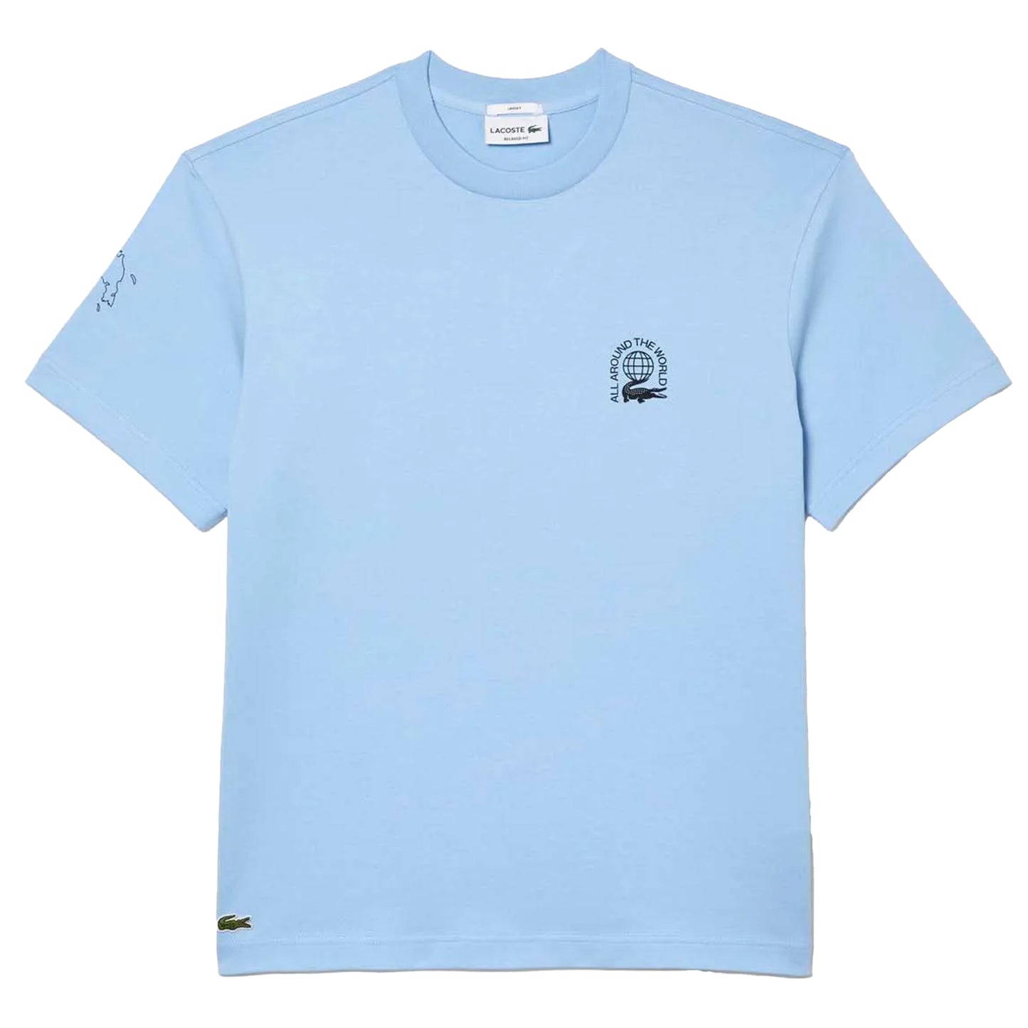 Blue - Front - Lacoste Mens Organic Cotton Relaxed Fit T-Shirt