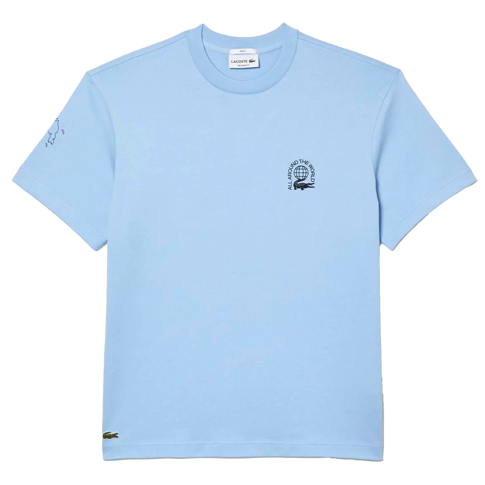 Blue - Front - Lacoste Mens Organic Cotton Relaxed Fit T-Shirt