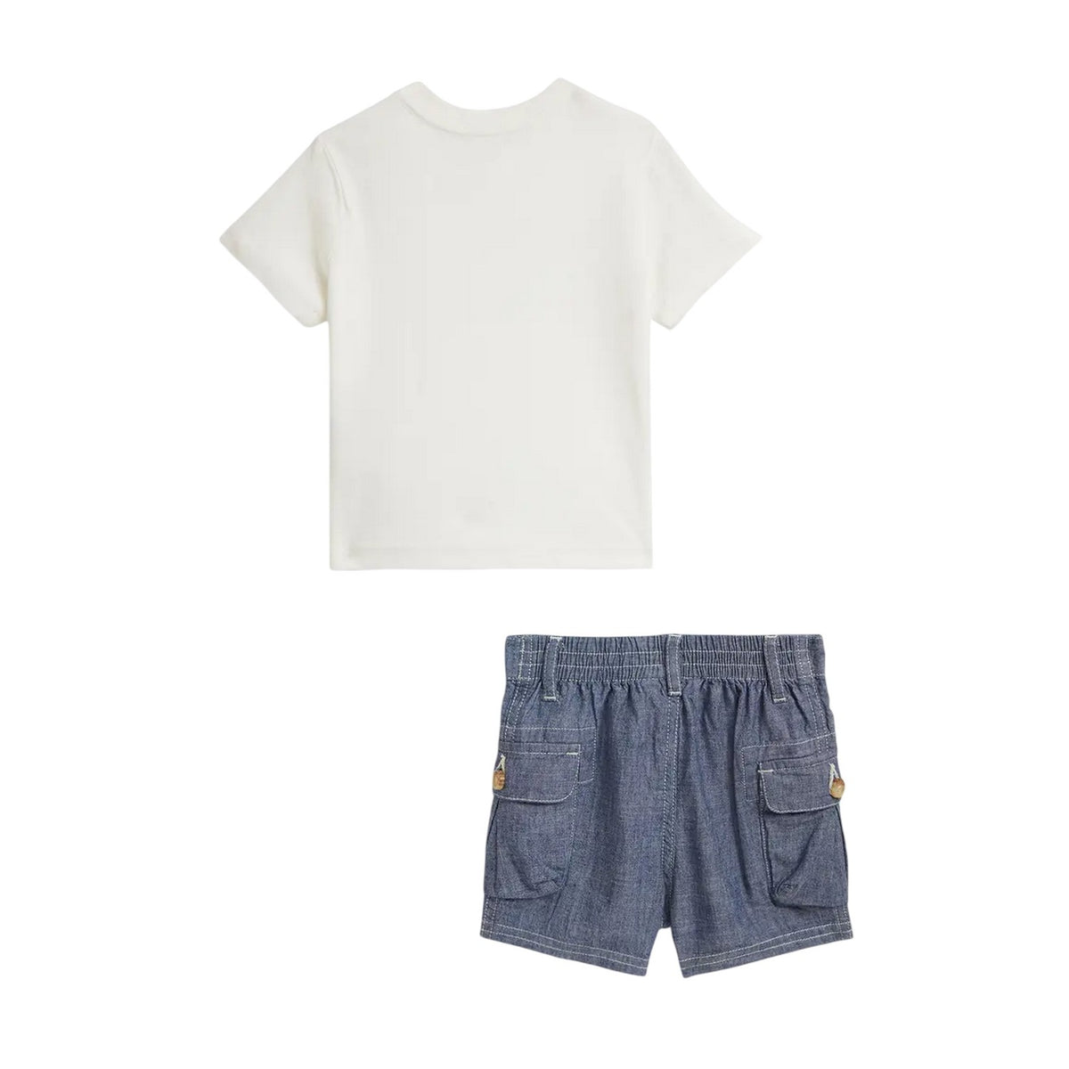 White - Back - Ralph Lauren Baby Boys Polo T-Shirt & Shorts Set