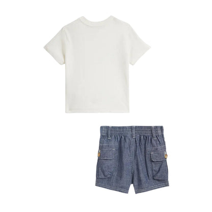 White - Back - Ralph Lauren Baby Boys Polo T-Shirt & Shorts Set