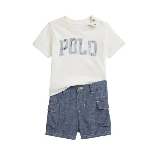 White - Front - Ralph Lauren Baby Boys Polo T-Shirt & Shorts Set