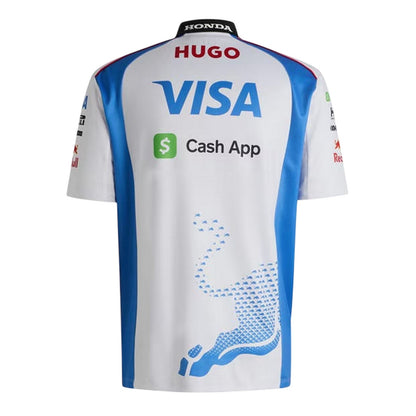 White - Back - Hugo Mens Vcarb Red Bull Polyester Polo Shirt