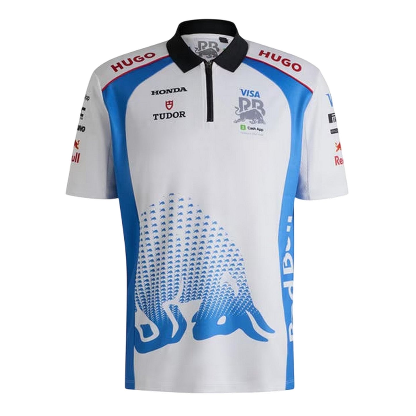 White - Front - Hugo Mens Vcarb Red Bull Polyester Polo Shirt
