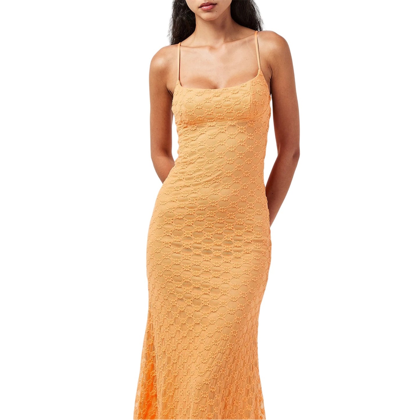 Orange - Side - Bardot Womens-Ladies Adoni Embroidered Midi Dress