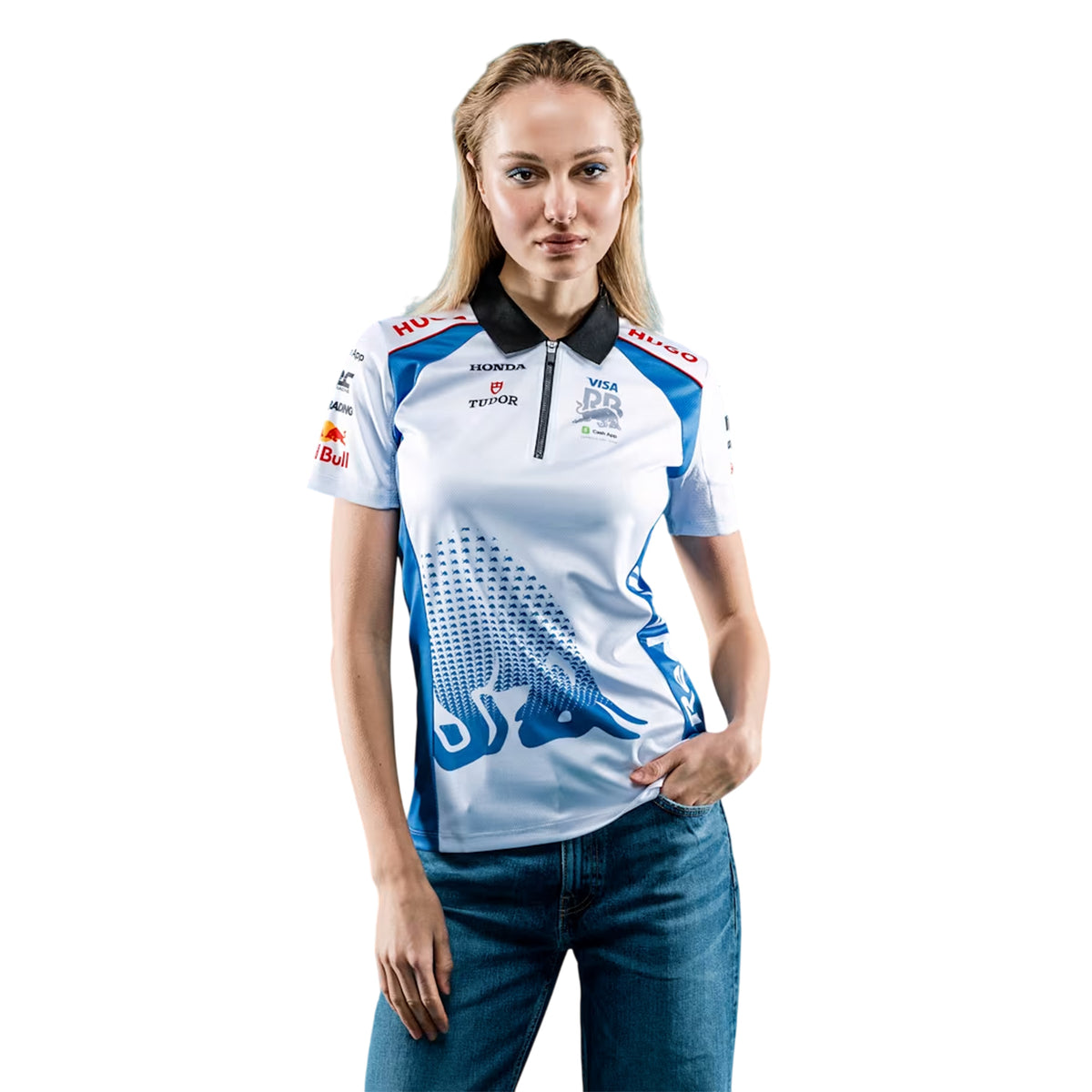 White - Side - Hugo Womens-Ladies F1 2025 Red Bull Polo Shirt