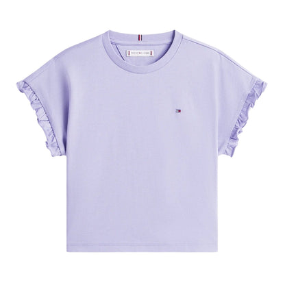 Dusk - Front - Tommy Hilfiger Girls Essential Ruffle Crop Top