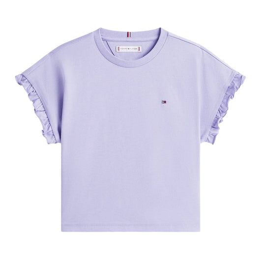 Dusk - Front - Tommy Hilfiger Girls Essential Ruffle Crop Top
