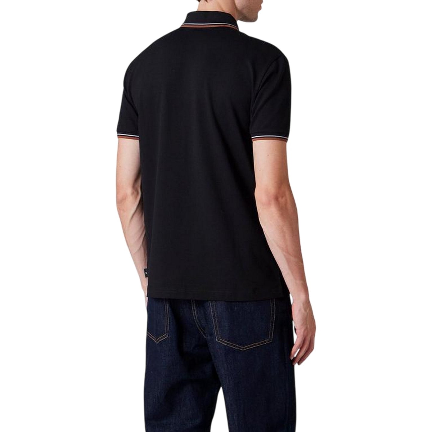 Black - Back - Paul Smith Mens Tipped Casual Polo Shirt