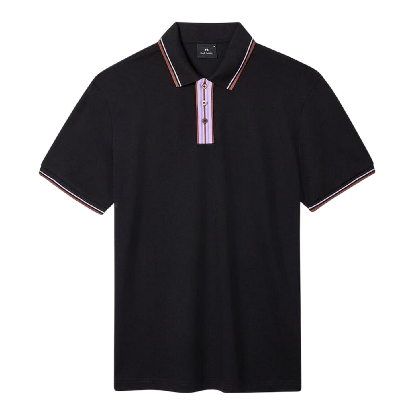 Black - Front - Paul Smith Mens Tipped Casual Polo Shirt