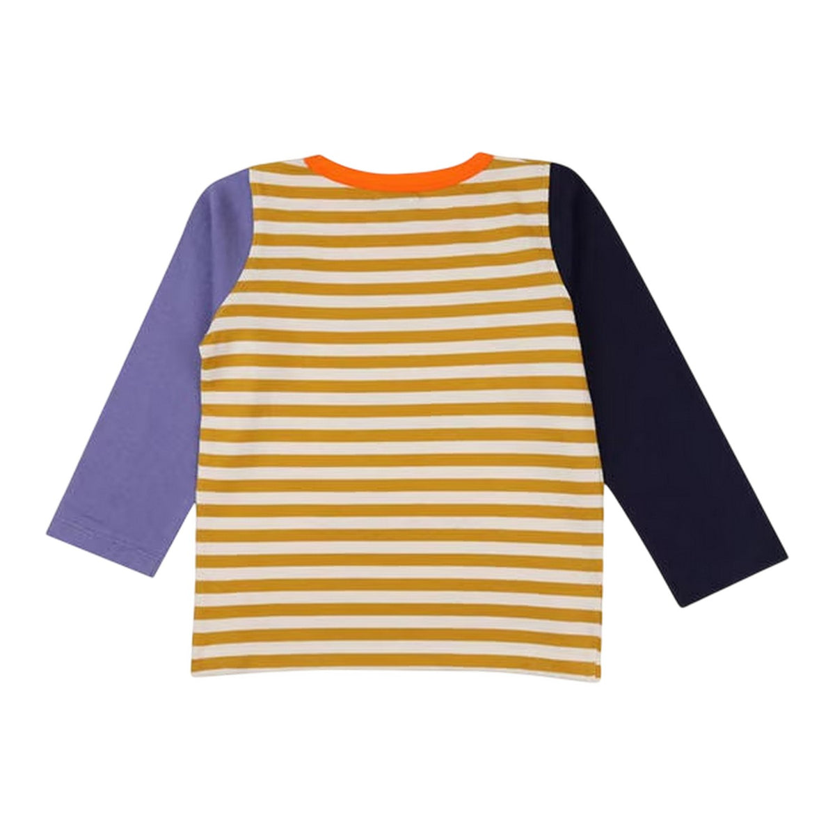 Orange-Black-Purple - Back - Lilly & Sid Childrens-Kids Slogan Stripes Top