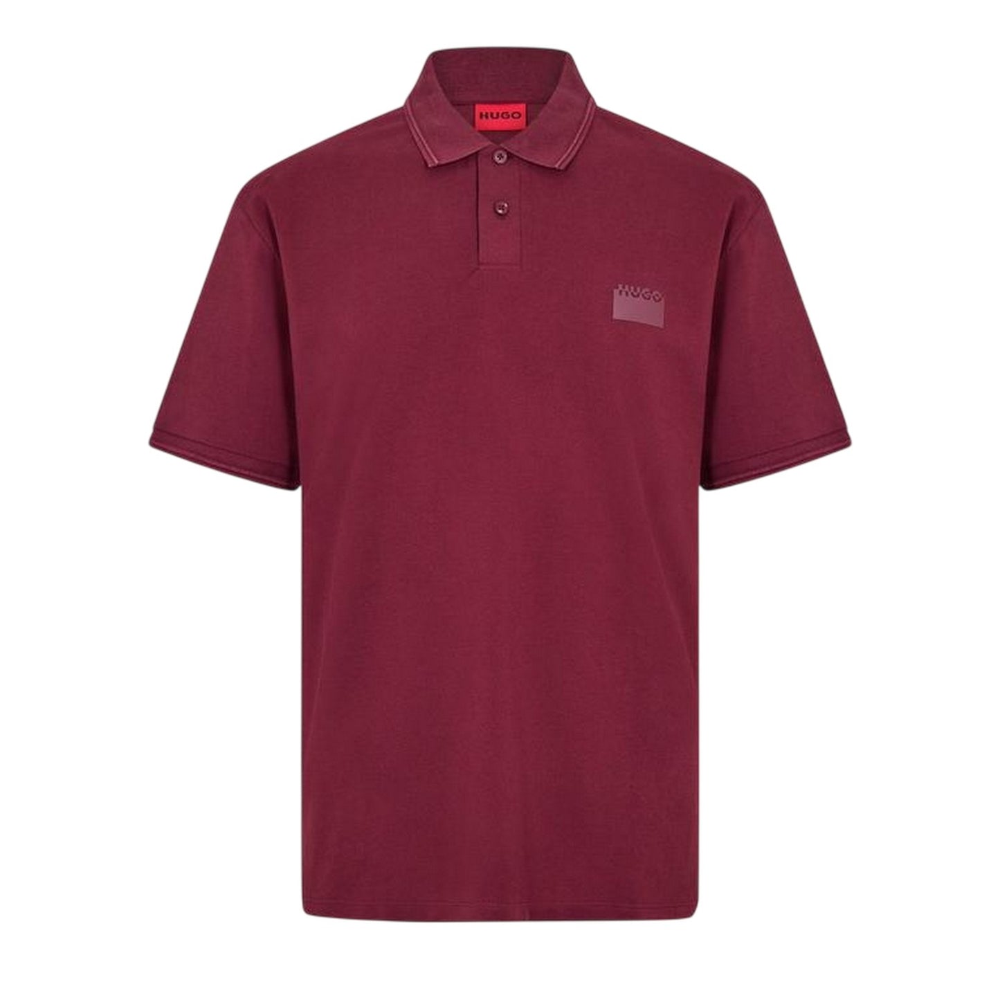 Dark Red - Front - Hugo Mens Collared Short-Sleeved Polo Shirt