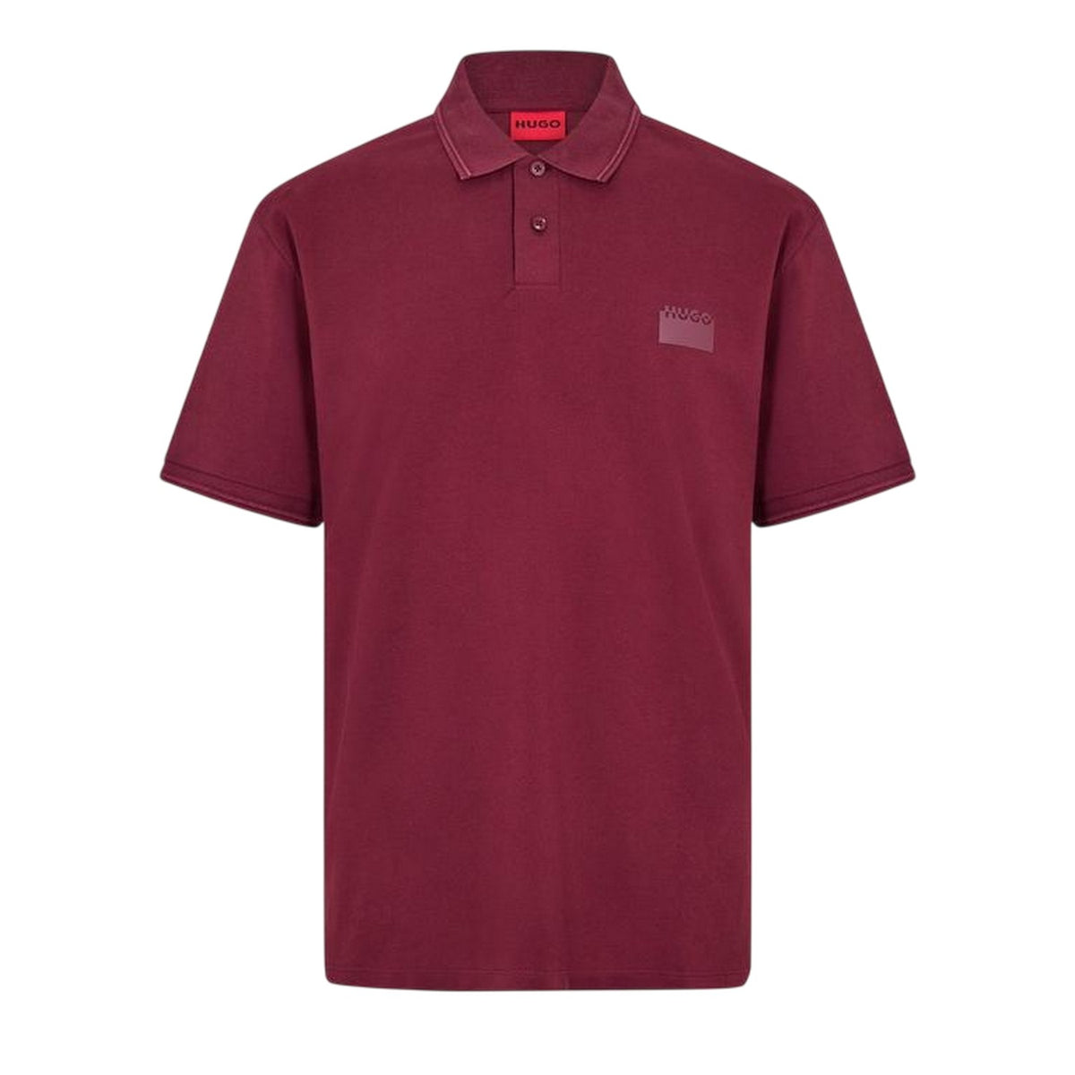 Dark Red - Front - Hugo Mens Collared Short-Sleeved Polo Shirt