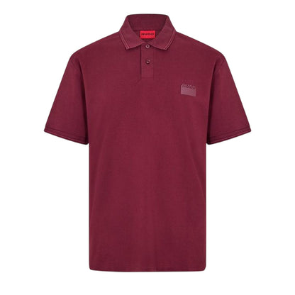 Dark Red - Front - Hugo Mens Collared Short-Sleeved Polo Shirt
