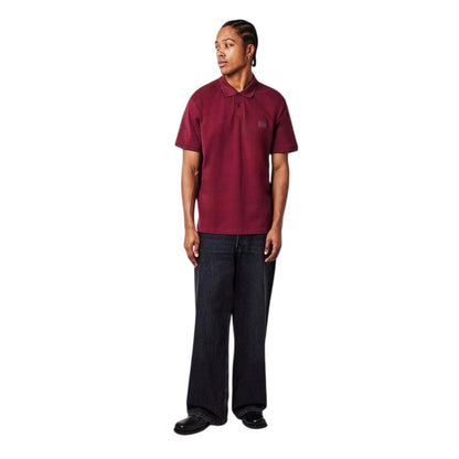 Dark Red - Side - Hugo Mens Collared Short-Sleeved Polo Shirt