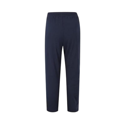 Navy - Side - Slazenger Womens-Ladies Interlock Open Hem Jogging Bottoms